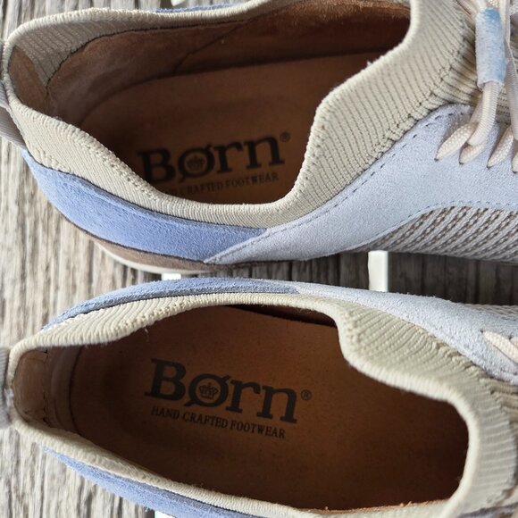 Womens Sz 6.5 Born "Aire" Lightweight Tan Suede & Knit Slip-on Sneakers NWOT - Picture 7 of 10